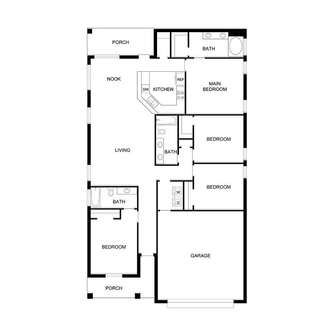 4x3 House 2D Floor Plan